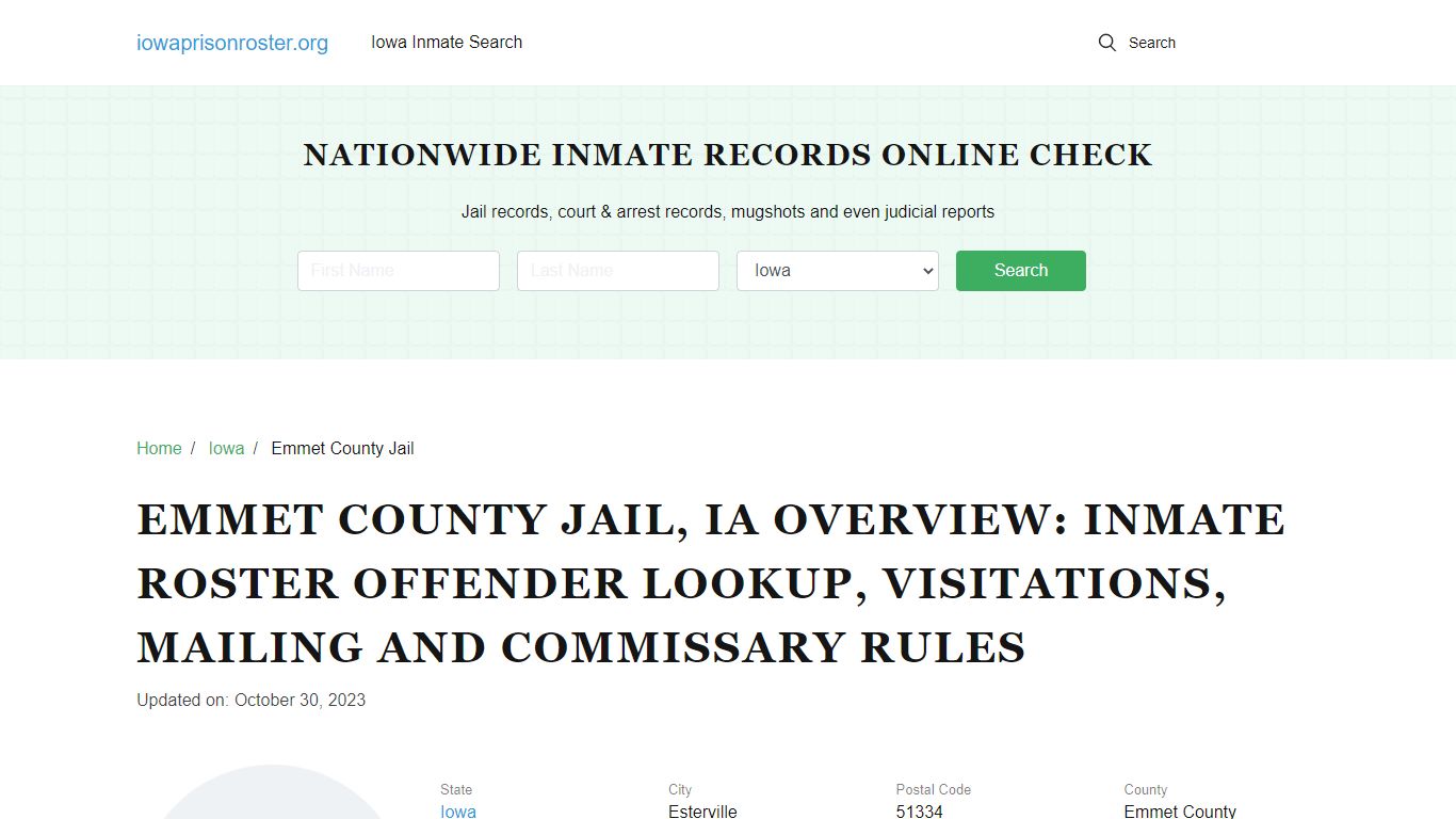 Emmet County Jail, IA: Inmate Search, Visitations & Contact Info